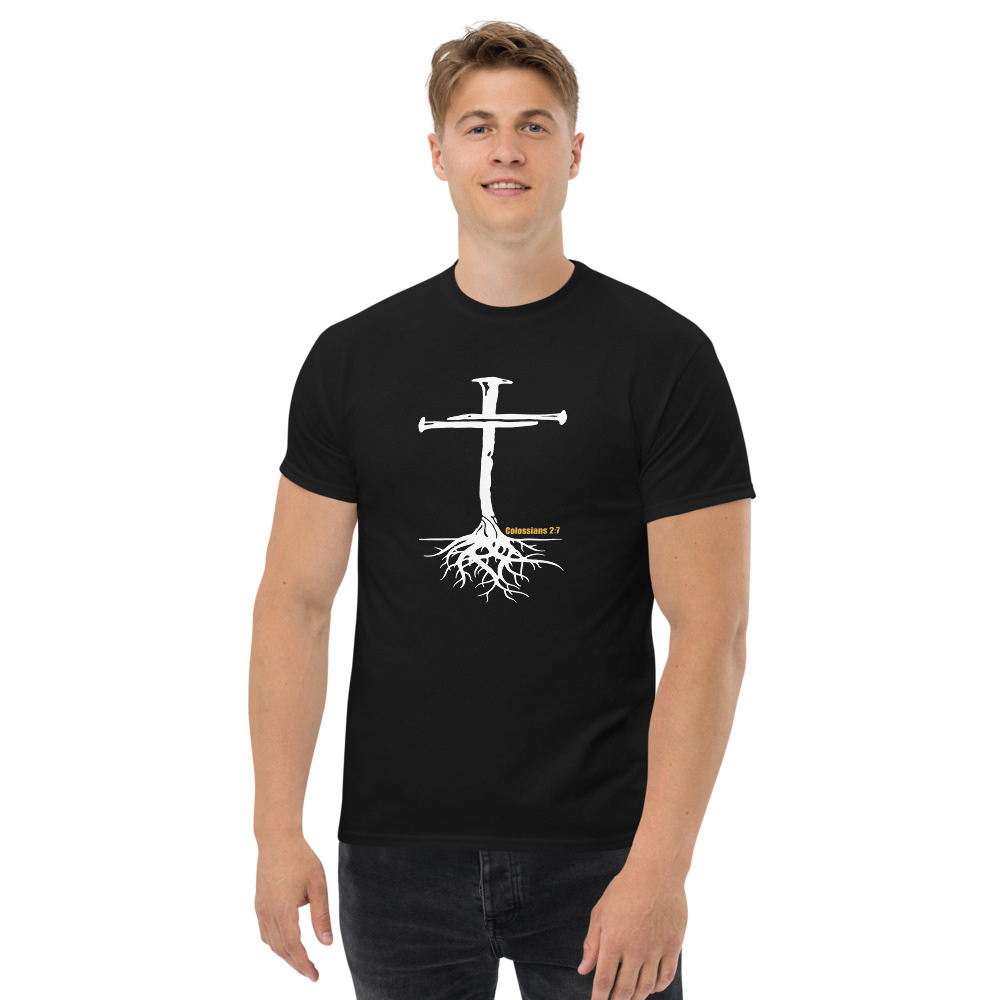Colossians 2:7 Men's T-Shirt  - Black / S