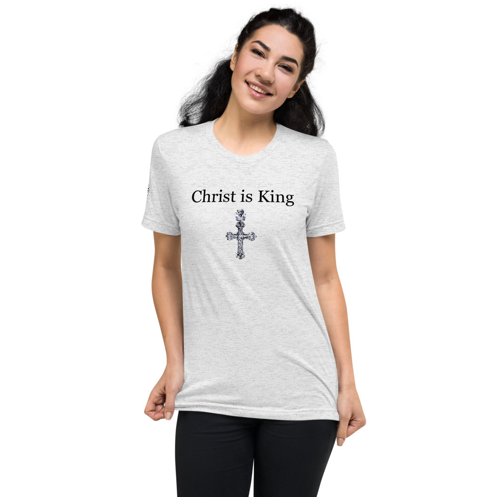Christ is King Women's Tri-Blend T-Shirt - White Fleck Triblend / XL