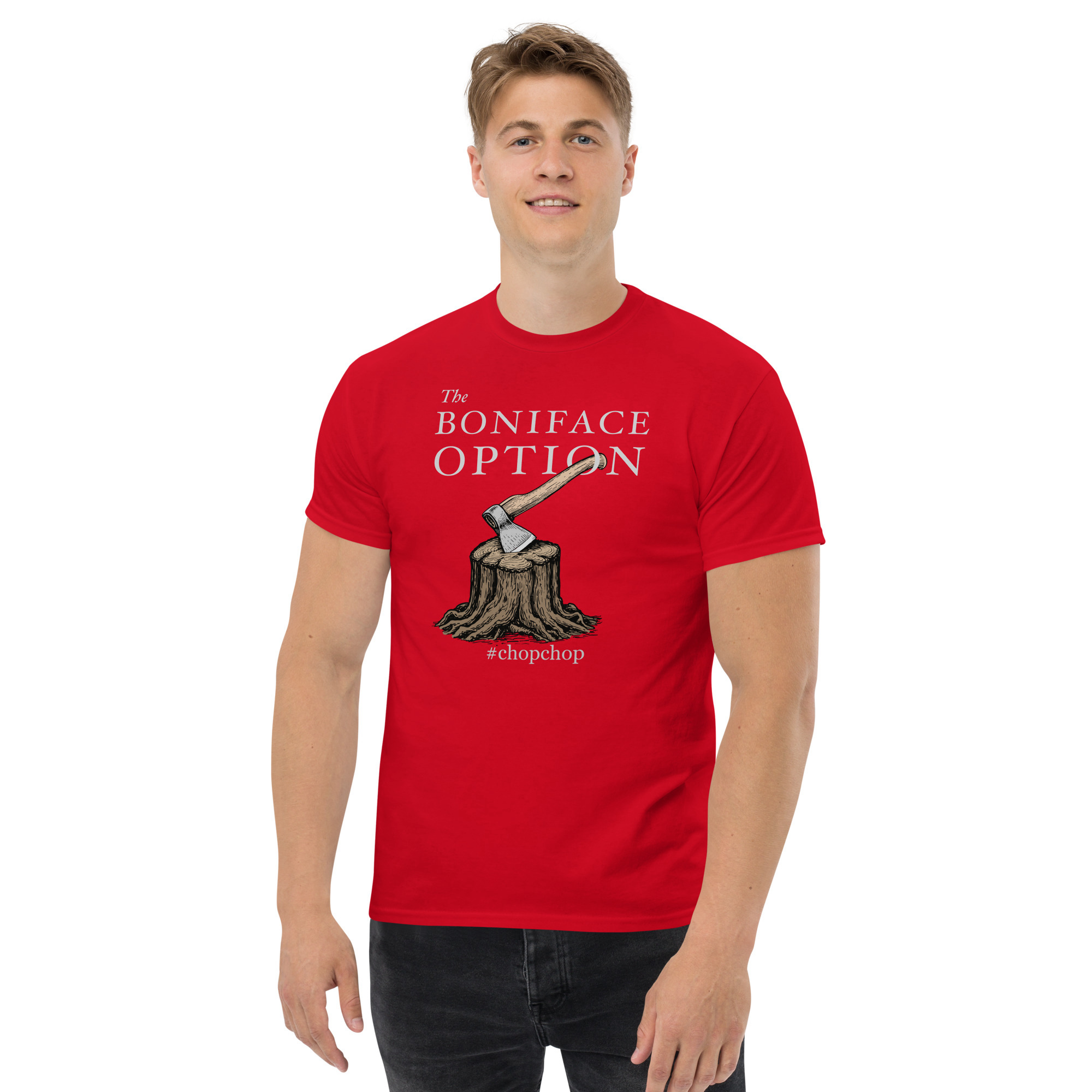 The Boniface Option #ChopChop Men's T-Shirt - Red / XL