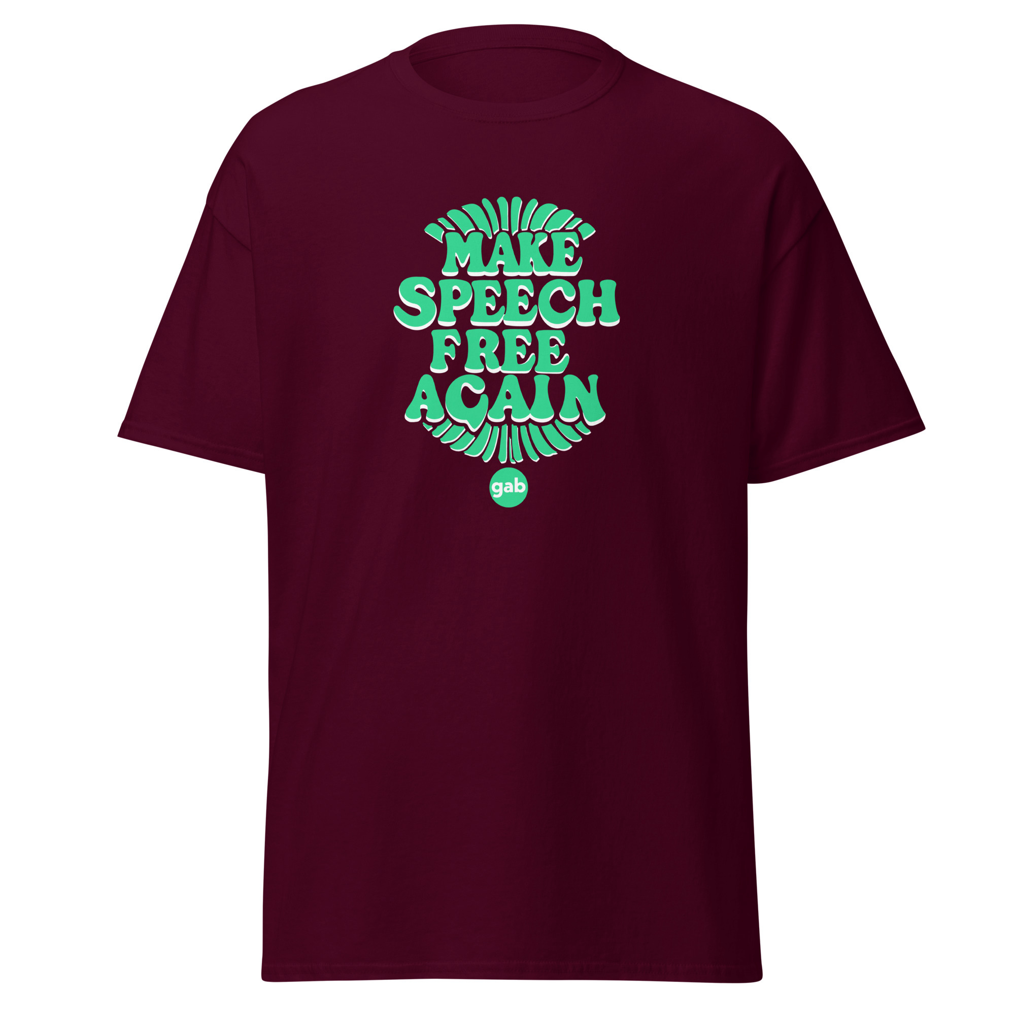 Gab Green Make Speech Free Again T-Shirt - Maroon / M