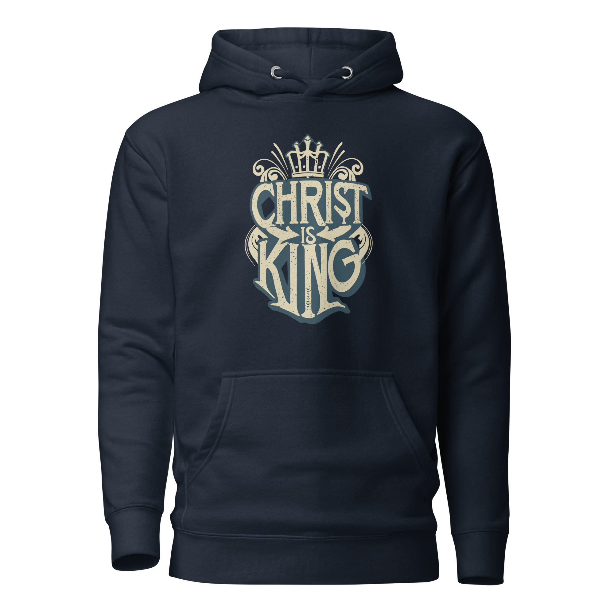 Christ is King Hoodie - Navy Blazer / 2XL