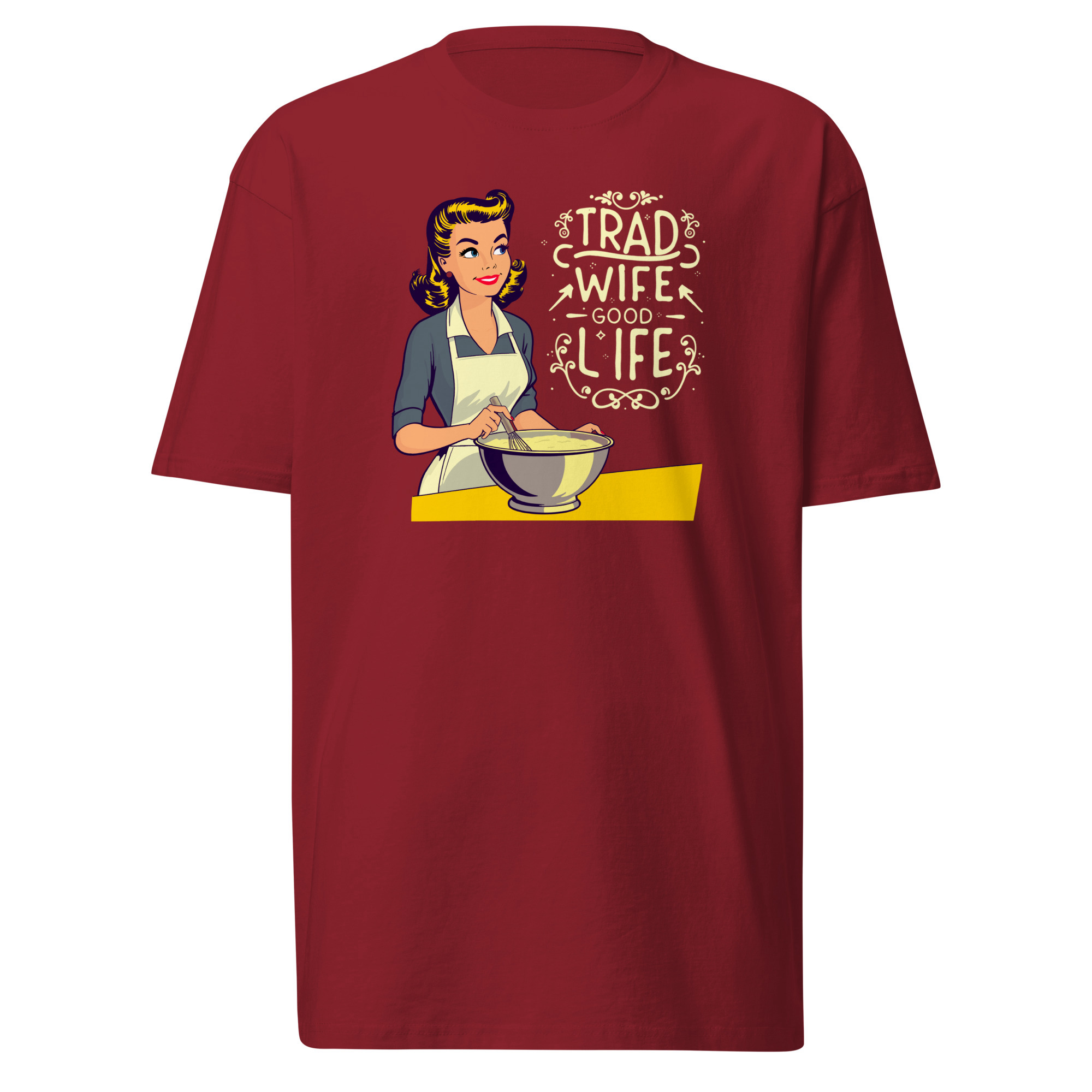 Trad Wife T-Shirt - Brick Red / L
