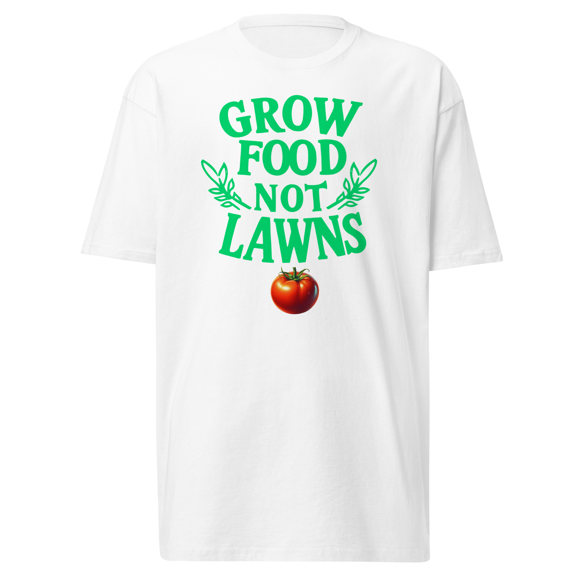 Grow Food Not Lawns T-Shirt - White / M