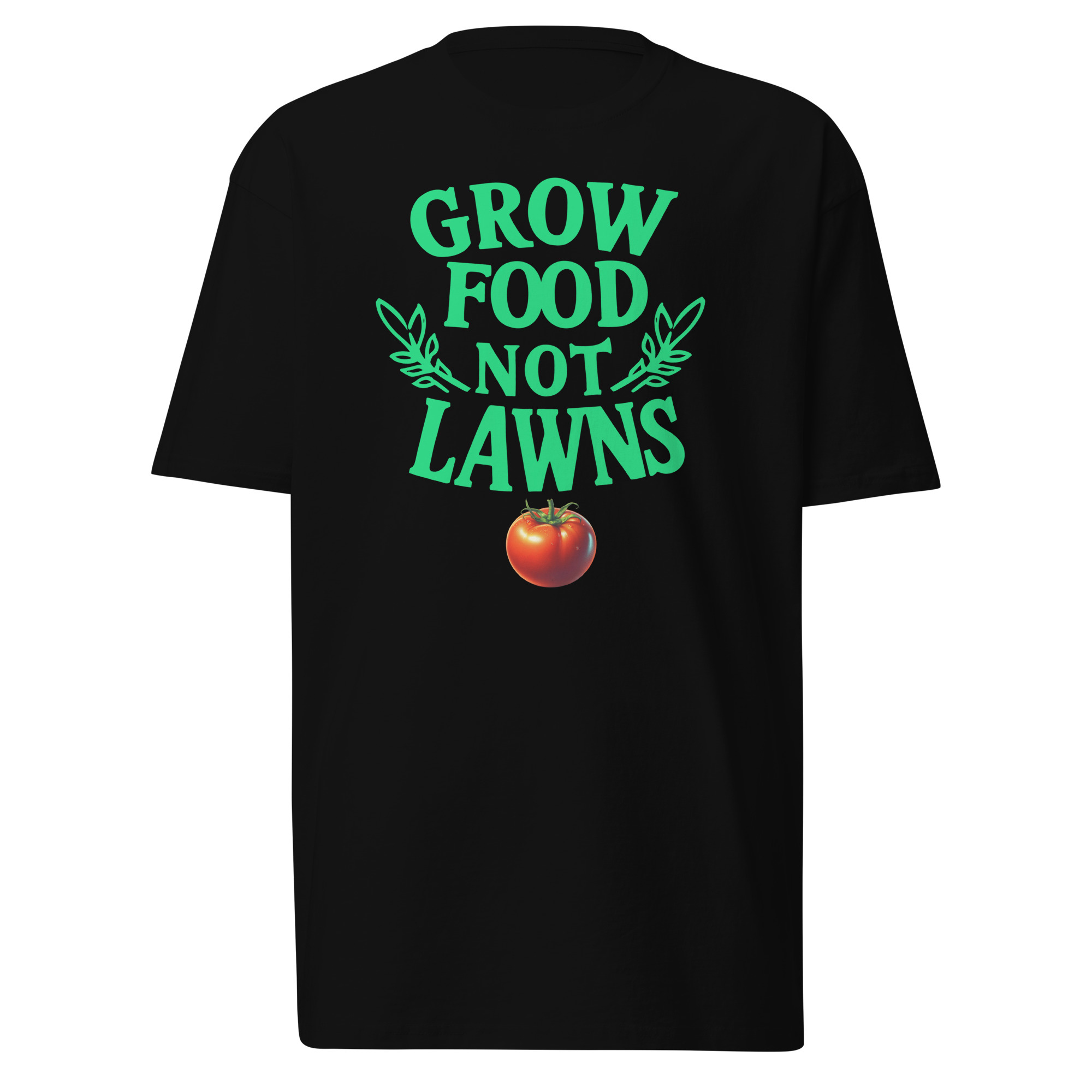 Grow Food Not Lawns T-Shirt - Black / S