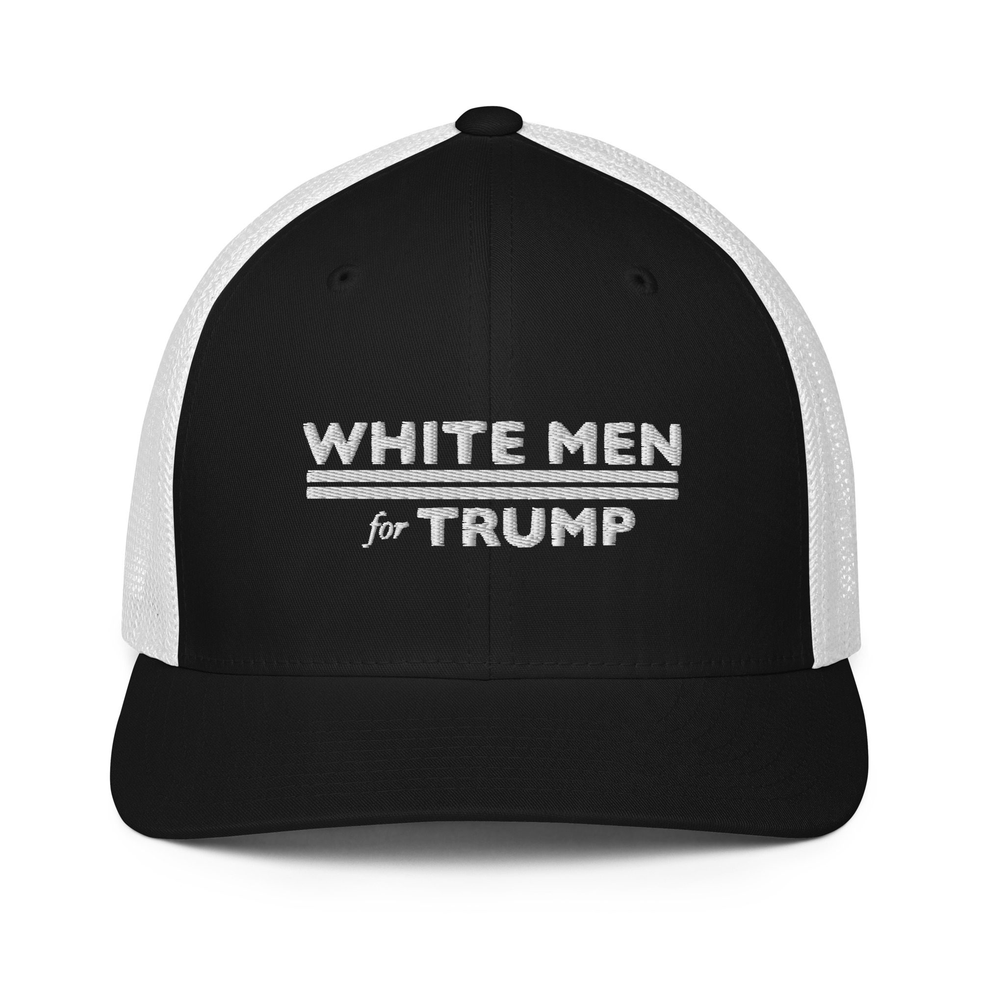 White Men For Trump Trucker Hat / Black/White