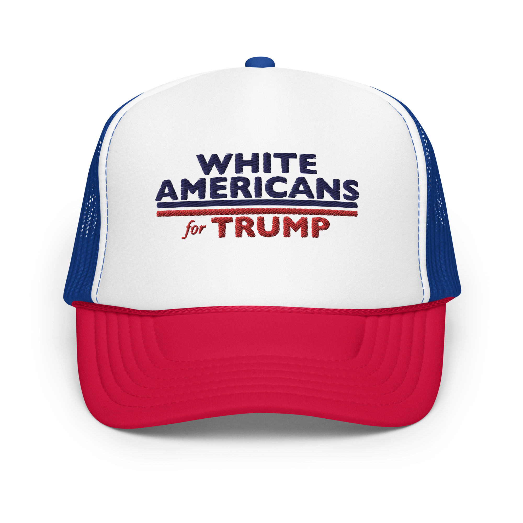 White Americans For Trump Foam Trucker Hat