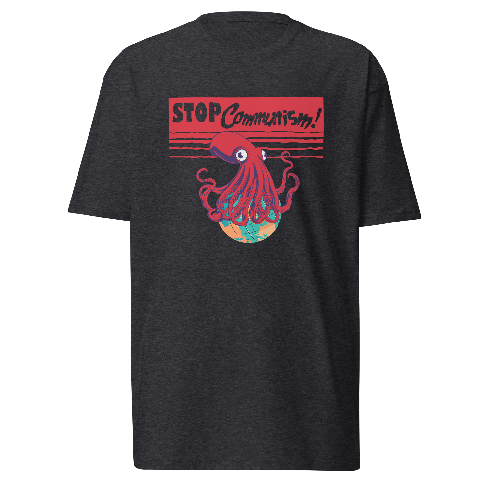 Stop Communism T-Shirt / Charcoal Heather / S