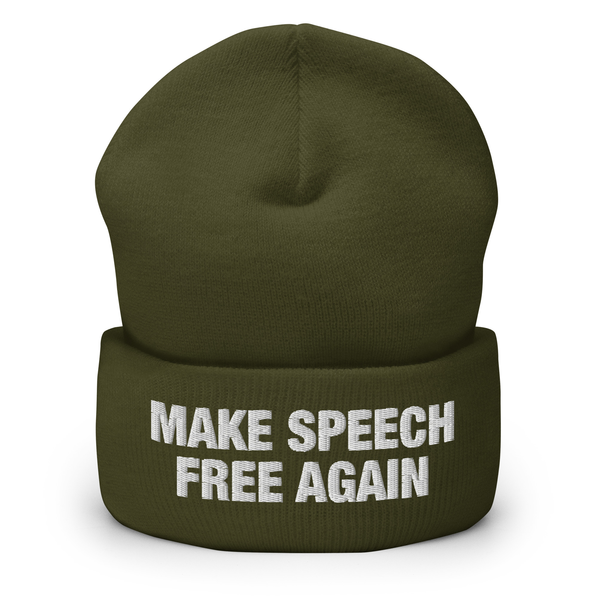 Make Speech Free Again Beanie / Olive