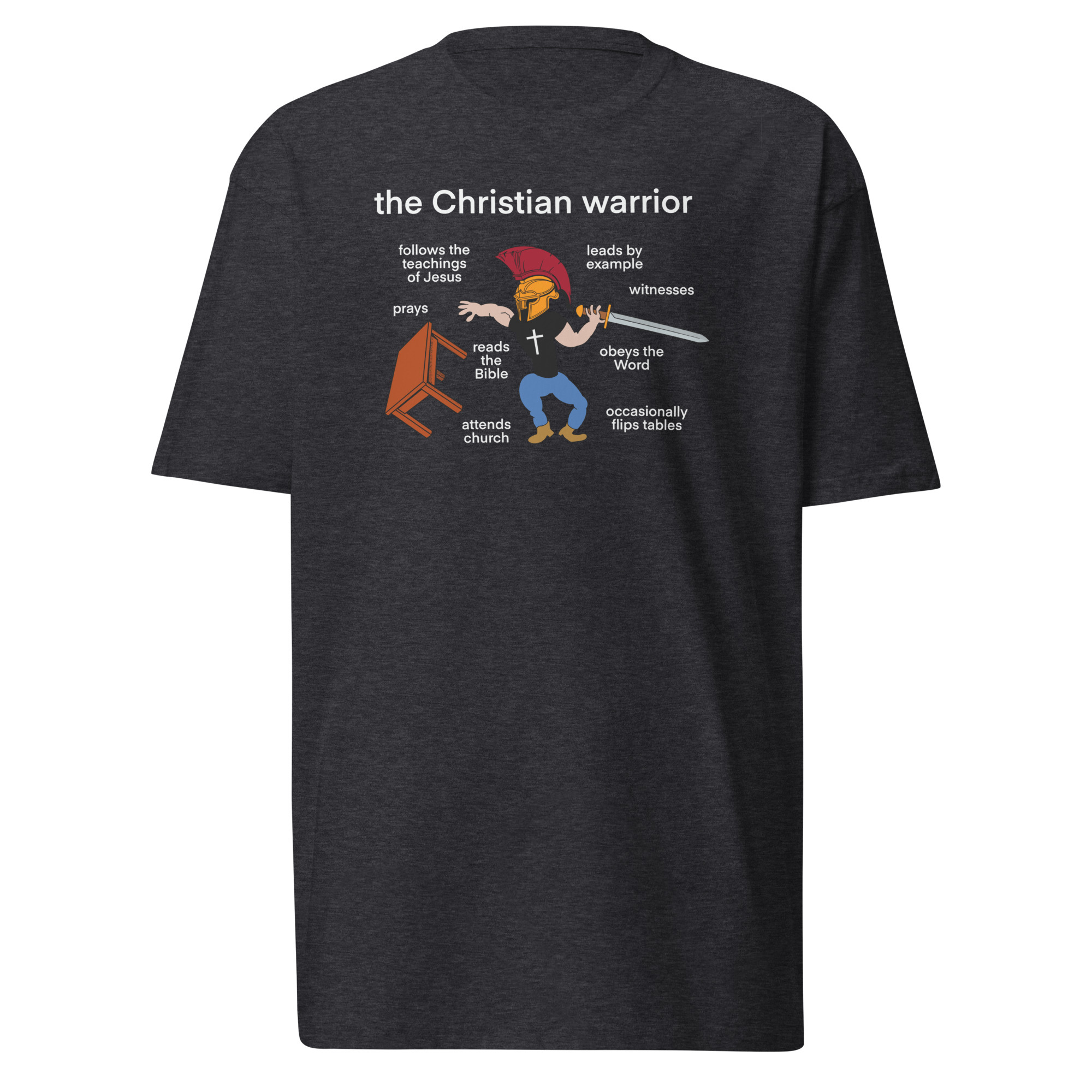 The Christian Warrior T-Shirt / Charcoal Heather / L