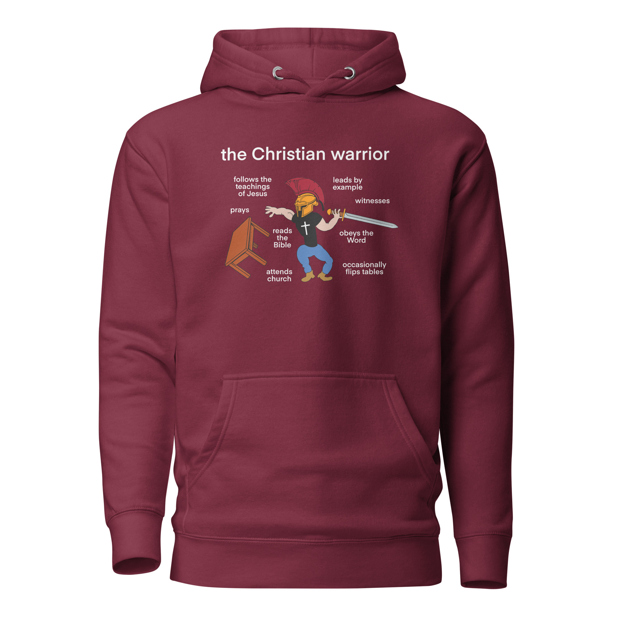 The Christian Warrior Hoodie / Maroon / L