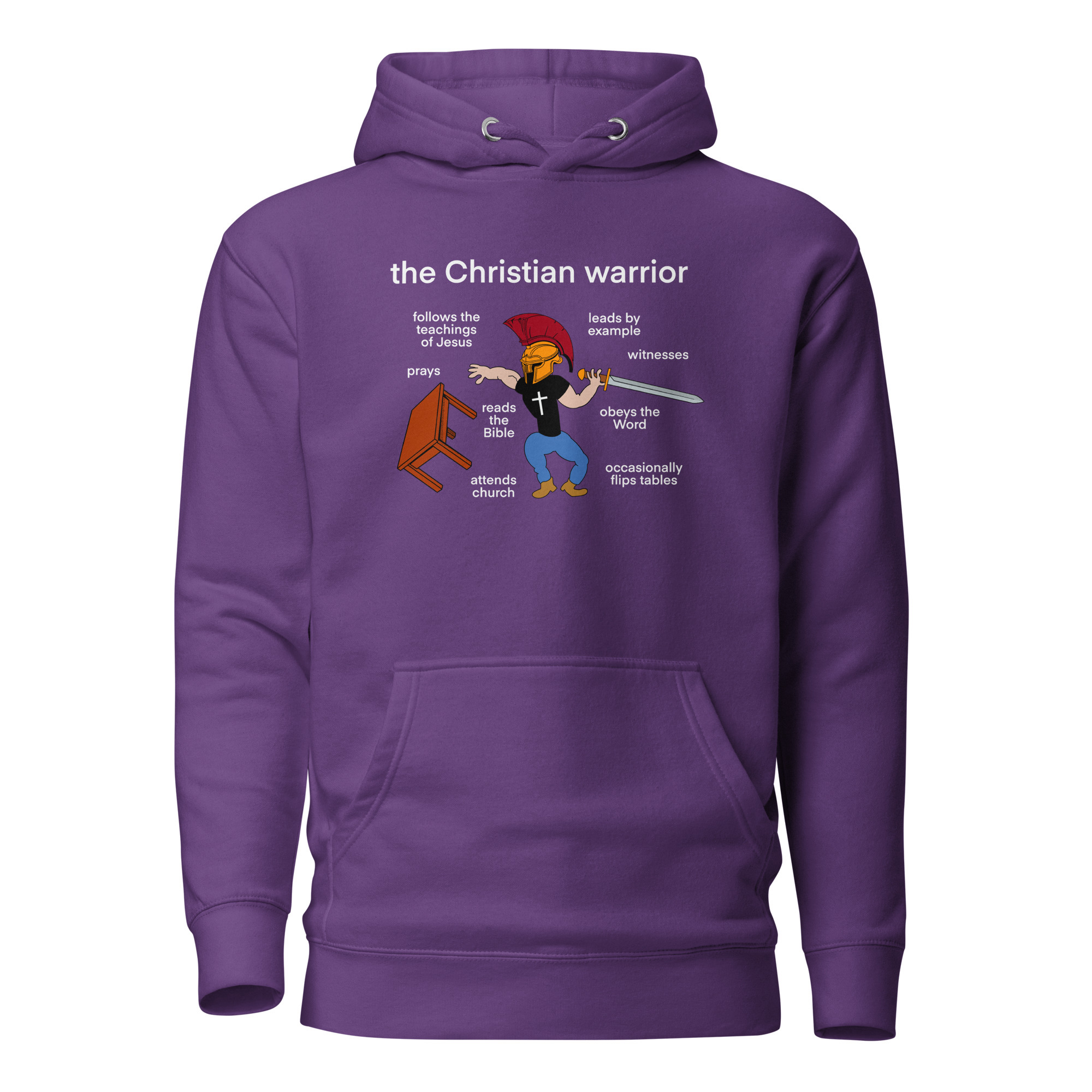 The Christian Warrior Hoodie / Purple / S