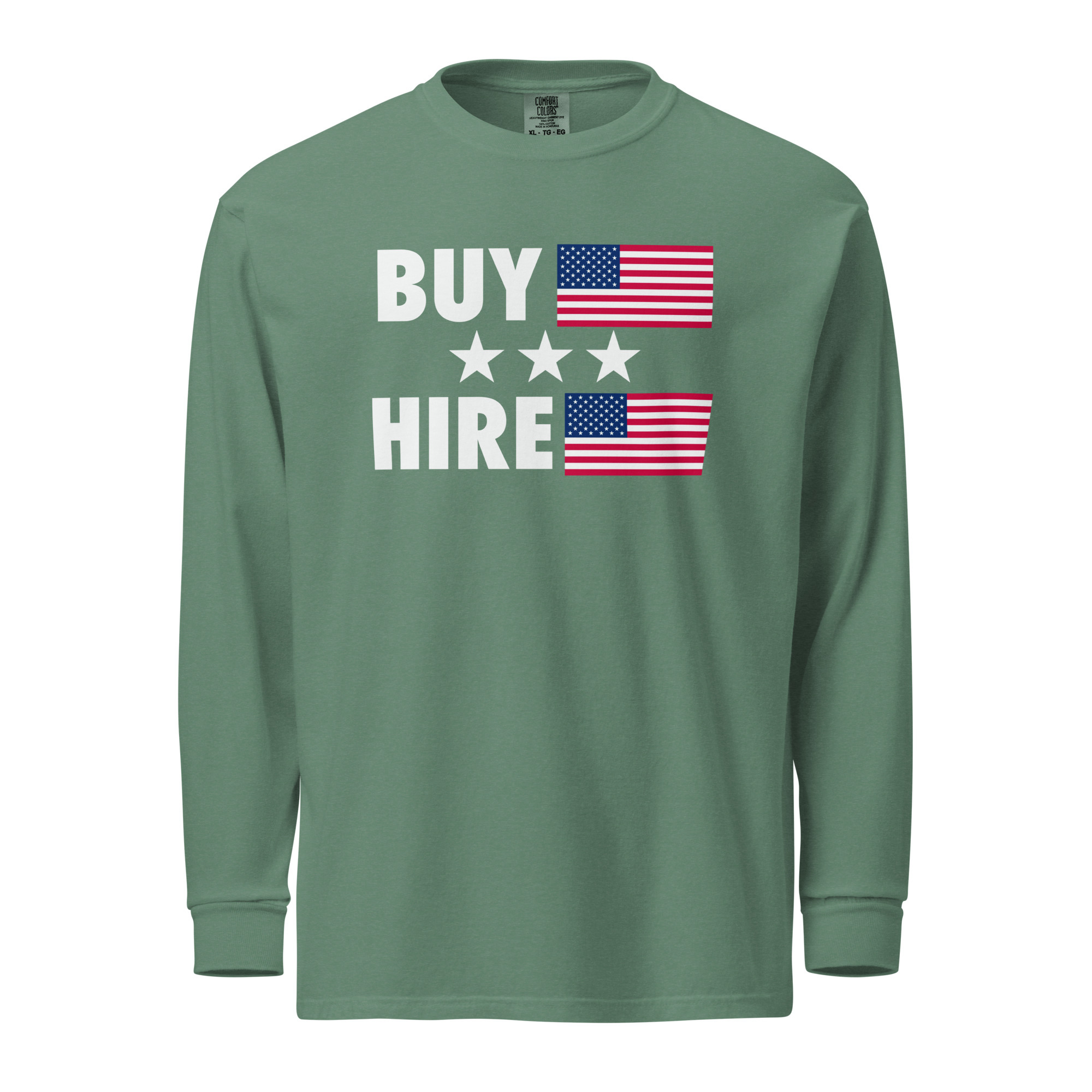 Buy American Hire American Long Sleeve Shirt / Light Green / L