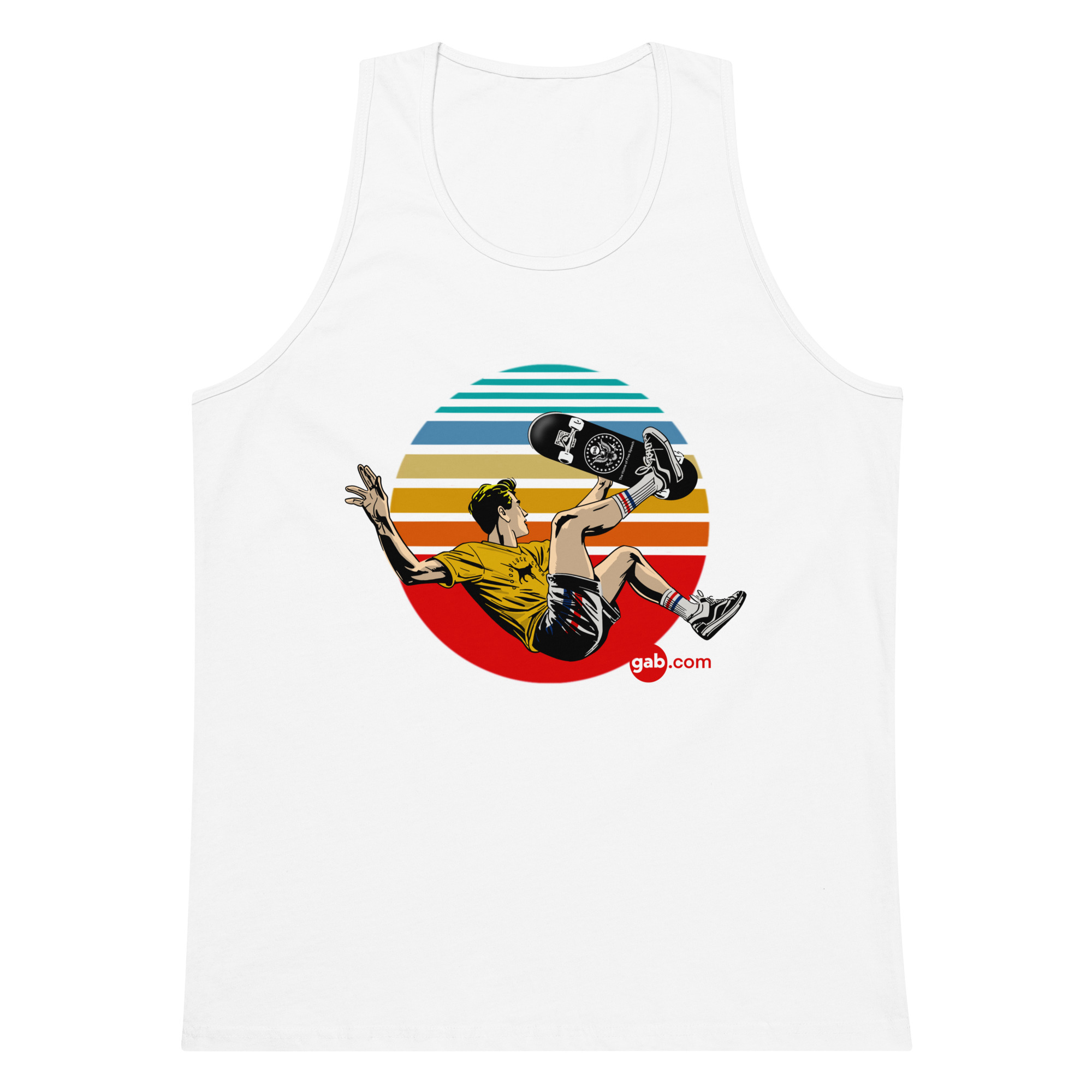 Gab Skateboard Tank Top / White / M
