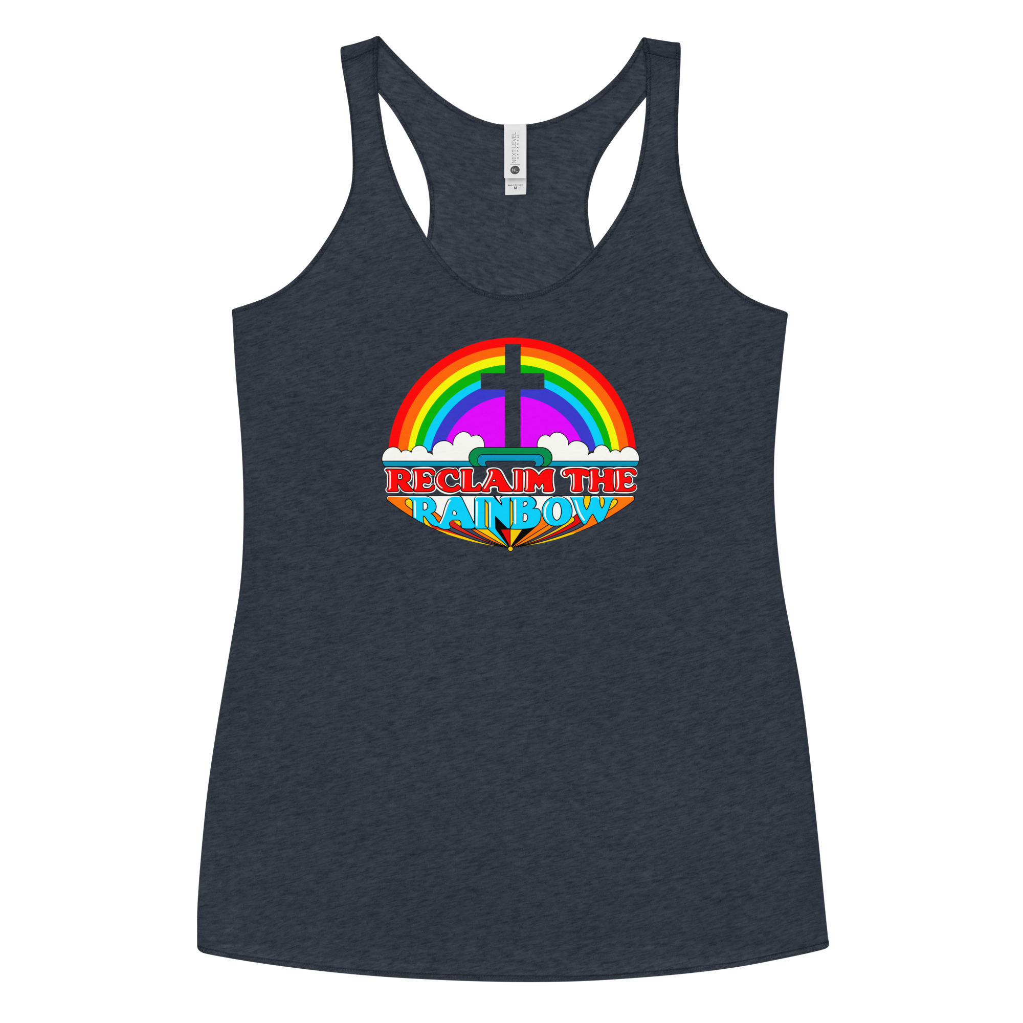 Reclaim The Rainbow Women's Racerback Tank Top / Vintage Navy / XS
